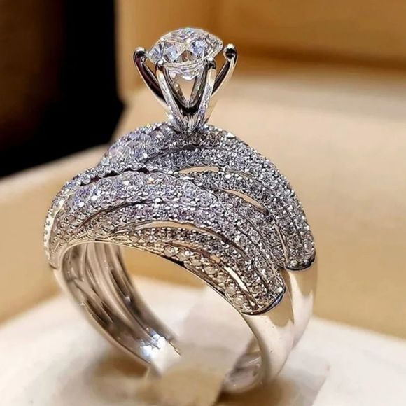 Women's 2PC Bridal Set Diamond Engagement Ring Set - Picture 2 of 6